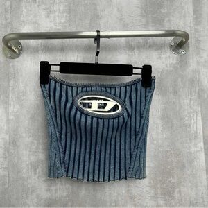 ❌sold❌Authentic Diesel Navy and Light Blue Ribbed Knit